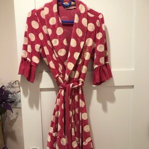 Juicy couture Terry robe polka dot EUC size M vtg Y2K